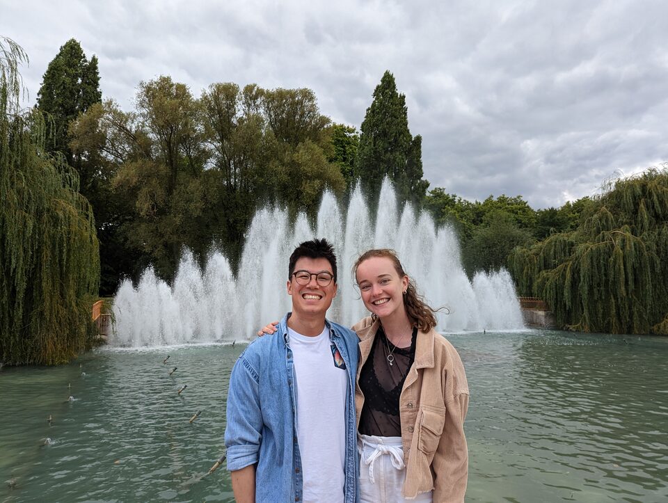 Andrew and Becky laughing.